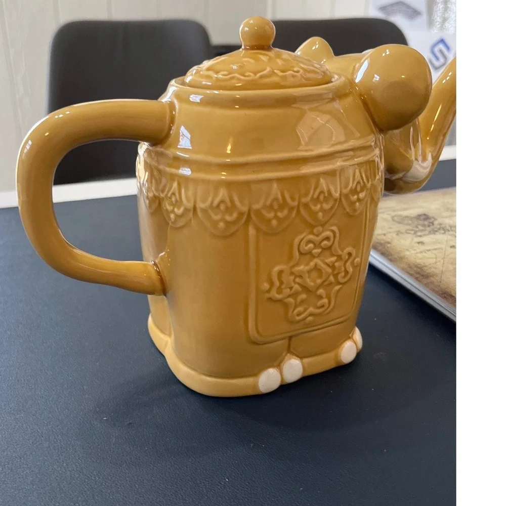 Cute Elephant Teapot Ceramic Yellow Novelty Animal Kettle‎